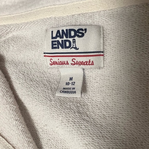 LANDS' END SERIOUS SWEATS WOMEN'S QUARTER ZIP SWEATSHIRT SZ M 10-12 - Picture 5 of 5